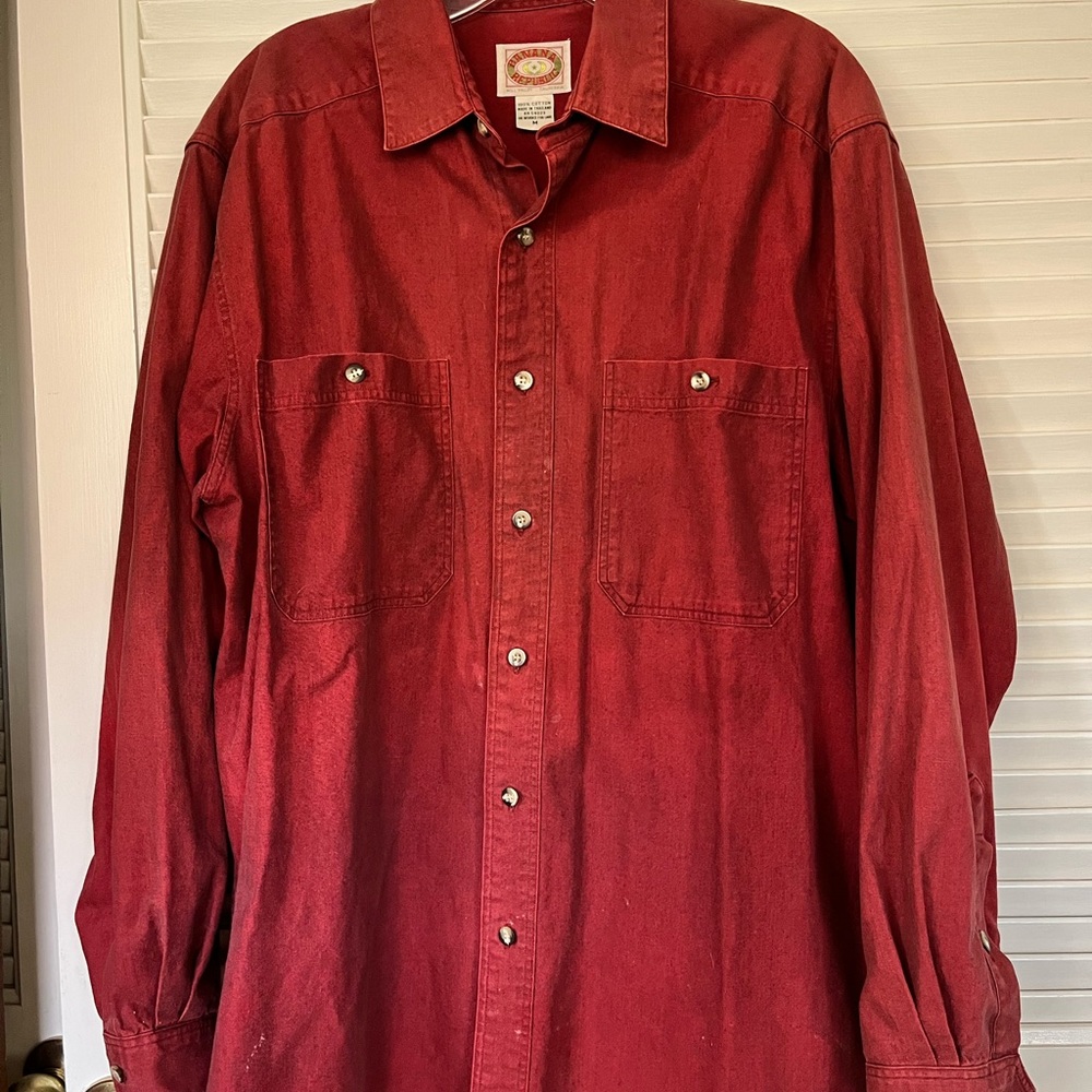 Vintage mens banana republic button down shirt